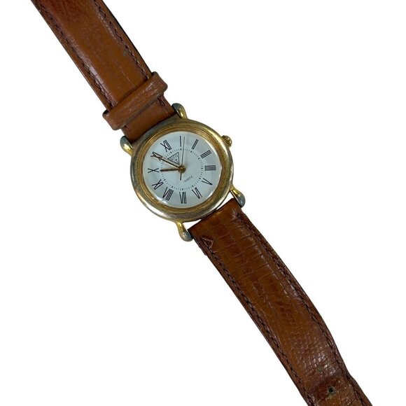 Vintage 80s 1989 Guess Bracelet Watch White Face Leather Band - Picture 2 of 7